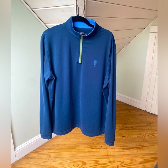 Peter Millar Other - Peter Millar Pullover Men’s Medium Blue Wicking Performance Quarter Zip Stretch